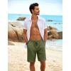 imageCOOFANDY Mens Beach Shorts 9quot Elastic Waist Drawstring Shorts Lightweight Regular Fit Casual Summer ShortsArmy Green