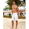imageCOOFANDY Mens Beach Shorts 9quot Elastic Waist Drawstring Shorts Lightweight Regular Fit Casual Summer ShortsBlackWhite