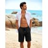 imageCOOFANDY Mens Beach Shorts 9quot Elastic Waist Drawstring Shorts Lightweight Regular Fit Casual Summer ShortsBlackWhite