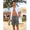 imageCOOFANDY Mens Beach Shorts 9quot Elastic Waist Drawstring Shorts Lightweight Regular Fit Casual Summer ShortsGrey
