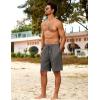 imageCOOFANDY Mens Beach Shorts 9quot Elastic Waist Drawstring Shorts Lightweight Regular Fit Casual Summer ShortsGrey