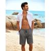 imageCOOFANDY Mens Beach Shorts 9quot Elastic Waist Drawstring Shorts Lightweight Regular Fit Casual Summer ShortsGrey