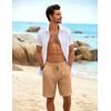 imageCOOFANDY Mens Beach Shorts 9quot Elastic Waist Drawstring Shorts Lightweight Regular Fit Casual Summer ShortsLight Brown