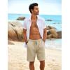 imageCOOFANDY Mens Beach Shorts 9quot Elastic Waist Drawstring Shorts Lightweight Regular Fit Casual Summer ShortsLight Khaki