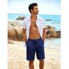 imageCOOFANDY Mens Beach Shorts 9quot Elastic Waist Drawstring Shorts Lightweight Regular Fit Casual Summer ShortsNavy Blue