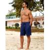 imageCOOFANDY Mens Beach Shorts 9quot Elastic Waist Drawstring Shorts Lightweight Regular Fit Casual Summer ShortsNavy Blue