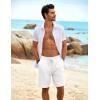 imageCOOFANDY Mens Beach Shorts 9quot Elastic Waist Drawstring Shorts Lightweight Regular Fit Casual Summer ShortsWhite