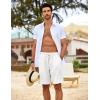 imageCOOFANDY Mens Beach Shorts 9quot Elastic Waist Drawstring Shorts Lightweight Regular Fit Casual Summer ShortsWhite