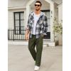 imageCOOFANDY Mens Casual Cargo Pants Relaxed Fit Outdoor Hiking Pants Cotton Drawstring Sweatpants with PocketsArmy Green
