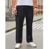 imageCOOFANDY Mens Casual Cargo Pants Relaxed Fit Outdoor Hiking Pants Cotton Drawstring Sweatpants with PocketsBlack