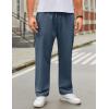 imageCOOFANDY Mens Casual Cargo Pants Relaxed Fit Outdoor Hiking Pants Cotton Drawstring Sweatpants with PocketsBlue