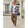 imageCOOFANDY Mens Casual Cargo Pants Relaxed Fit Outdoor Hiking Pants Cotton Drawstring Sweatpants with PocketsBrown