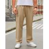 imageCOOFANDY Mens Casual Cargo Pants Relaxed Fit Outdoor Hiking Pants Cotton Drawstring Sweatpants with PocketsKhaki