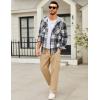 imageCOOFANDY Mens Casual Cargo Pants Relaxed Fit Outdoor Hiking Pants Cotton Drawstring Sweatpants with PocketsKhaki