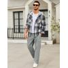 imageCOOFANDY Mens Casual Cargo Pants Relaxed Fit Outdoor Hiking Pants Cotton Drawstring Sweatpants with PocketsLight Grey