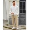 imageCOOFANDY Mens Casual Cargo Pants Relaxed Fit Outdoor Hiking Pants Cotton Drawstring Sweatpants with PocketsLight Khaki