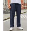 imageCOOFANDY Mens Casual Cargo Pants Relaxed Fit Outdoor Hiking Pants Cotton Drawstring Sweatpants with PocketsNavy Blue