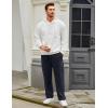 imageCOOFANDY Mens Casual Cargo Pants Relaxed Fit Outdoor Hiking Pants Cotton Drawstring Sweatpants with PocketsNavy Blue