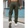 imageCOOFANDY Mens Corduroy Pants Casual Drawstring Trousers Elastic Waist Fashion Tapered Streetwear Joggers with PocketsArmy Green
