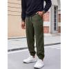 imageCOOFANDY Mens Corduroy Pants Casual Drawstring Trousers Elastic Waist Fashion Tapered Streetwear Joggers with PocketsArmy Green