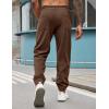 imageCOOFANDY Mens Corduroy Pants Casual Drawstring Trousers Elastic Waist Fashion Tapered Streetwear Joggers with PocketsBrown
