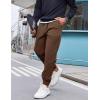 imageCOOFANDY Mens Corduroy Pants Casual Drawstring Trousers Elastic Waist Fashion Tapered Streetwear Joggers with PocketsBrown