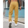 imageCOOFANDY Mens Corduroy Pants Casual Drawstring Trousers Elastic Waist Fashion Tapered Streetwear Joggers with PocketsGinger Yellow