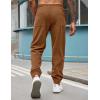 imageCOOFANDY Mens Corduroy Pants Casual Drawstring Trousers Elastic Waist Fashion Tapered Streetwear Joggers with PocketsLight Brown