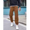imageCOOFANDY Mens Corduroy Pants Casual Drawstring Trousers Elastic Waist Fashion Tapered Streetwear Joggers with PocketsLight Brown