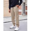 imageCOOFANDY Mens Corduroy Pants Casual Drawstring Trousers Elastic Waist Fashion Tapered Streetwear Joggers with PocketsLight Khaki
