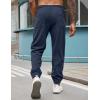 imageCOOFANDY Mens Corduroy Pants Casual Drawstring Trousers Elastic Waist Fashion Tapered Streetwear Joggers with PocketsNavy Blue