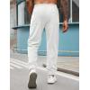 imageCOOFANDY Mens Corduroy Pants Casual Drawstring Trousers Elastic Waist Fashion Tapered Streetwear Joggers with PocketsWhite