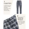 imageCOOFANDY Mens Linen Casual Pants Lightweight Drawstring Beach Pants Elastic Waist Cropped PantsBlack Plaid