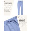 imageCOOFANDY Mens Linen Casual Pants Lightweight Drawstring Beach Pants Elastic Waist Cropped PantsBlue
