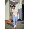 imageCOOFANDY Mens Linen Casual Pants Lightweight Drawstring Beach Pants Elastic Waist Cropped PantsBlue