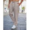 imageCOOFANDY Mens Linen Casual Pants Lightweight Drawstring Beach Pants Elastic Waist Cropped PantsChampagne