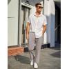 imageCOOFANDY Mens Linen Casual Pants Lightweight Drawstring Beach Pants Elastic Waist Cropped PantsChampagne