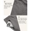 imageCOOFANDY Mens Linen Casual Pants Lightweight Drawstring Beach Pants Elastic Waist Cropped PantsDark Grey