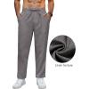 imageCOOFANDY Mens Linen Casual Pants Lightweight Drawstring Beach Pants Elastic Waist Cropped PantsDark Grey