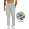 imageCOOFANDY Mens Linen Casual Pants Lightweight Drawstring Beach Pants Elastic Waist Cropped PantsLight Green