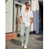 imageCOOFANDY Mens Linen Casual Pants Lightweight Drawstring Beach Pants Elastic Waist Cropped PantsLight Green