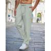 imageCOOFANDY Mens Linen Casual Pants Lightweight Drawstring Beach Pants Elastic Waist Cropped PantsLight Green
