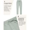 imageCOOFANDY Mens Linen Casual Pants Lightweight Drawstring Beach Pants Elastic Waist Cropped PantsLight Green