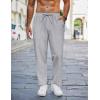 imageCOOFANDY Mens Linen Casual Pants Lightweight Drawstring Beach Pants Elastic Waist Cropped PantsLight Grey