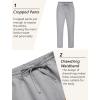 imageCOOFANDY Mens Linen Casual Pants Lightweight Drawstring Beach Pants Elastic Waist Cropped PantsLight Grey
