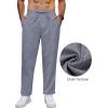 imageCOOFANDY Mens Linen Casual Pants Lightweight Drawstring Beach Pants Elastic Waist Cropped PantsNavy Blue