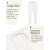 imageCOOFANDY Mens Linen Casual Pants Lightweight Drawstring Beach Pants Elastic Waist Cropped PantsWhite