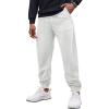 imageCOOFANDY Mens Corduroy Pants Casual Drawstring Trousers Elastic Waist Fashion Tapered Streetwear Joggers with PocketsWhite
