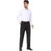 imageCOOFANDY Mens Dress Pants Expandable Waist Wrinkle Free Suit Pants Flat Front Casual Dress SlacksBlack
