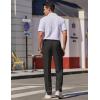 imageCOOFANDY Mens Dress Pants Expandable Waist Wrinkle Free Suit Pants Flat Front Casual Dress SlacksBlack